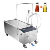 Mobile Fryer Filter, 55L Oil Tank Capacity, Oil Filtration System with 10 L/min Oil Filtration Speed, Mobile Frying Oil Filtering System with Swivel Wheels, Oil Hose for Restaurant Burger Stores